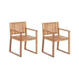 Beliani Lot de 2 chaises en Bois d'acacia certifié FSC® Rustique SASSARI II  