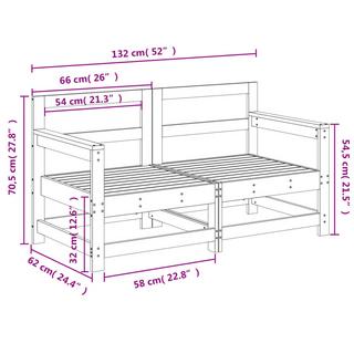 VidaXL Canapé d'angle de jardin bois de pin  