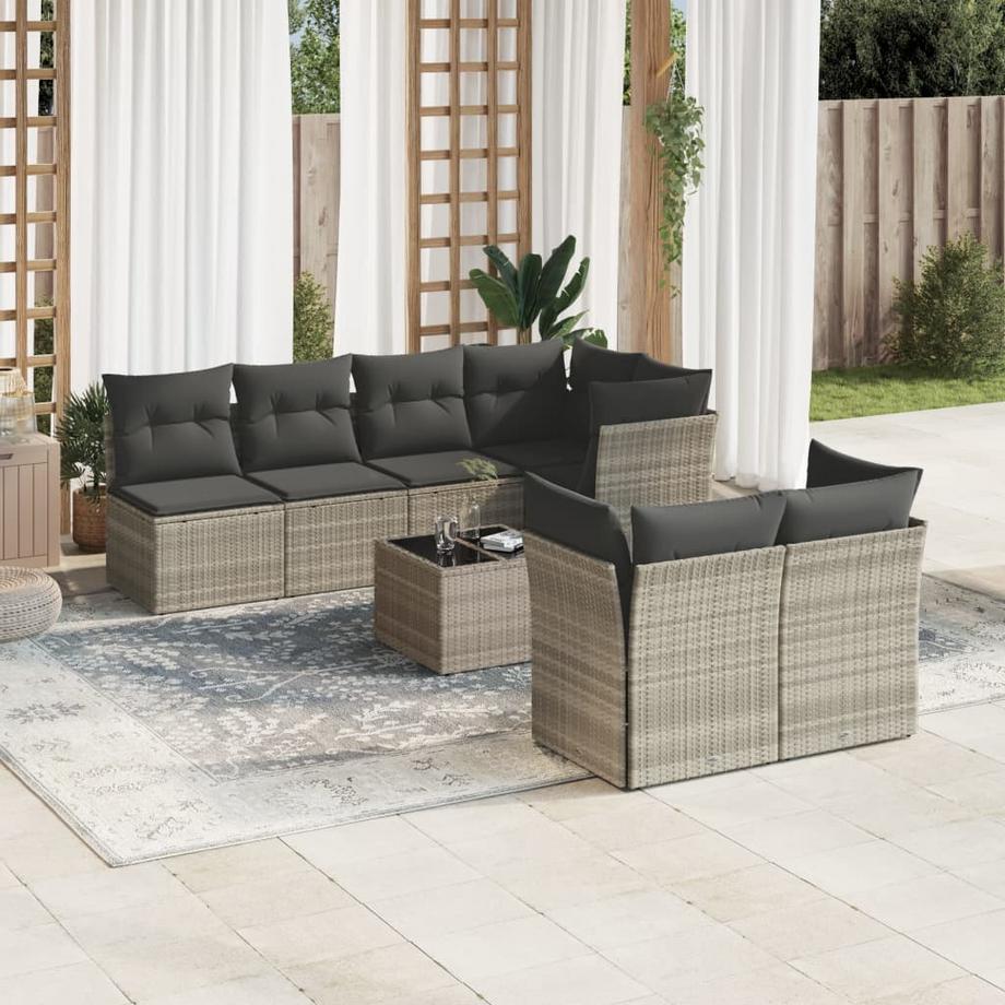 VidaXL Ensemble de canapés de jardin rotin synthétique  