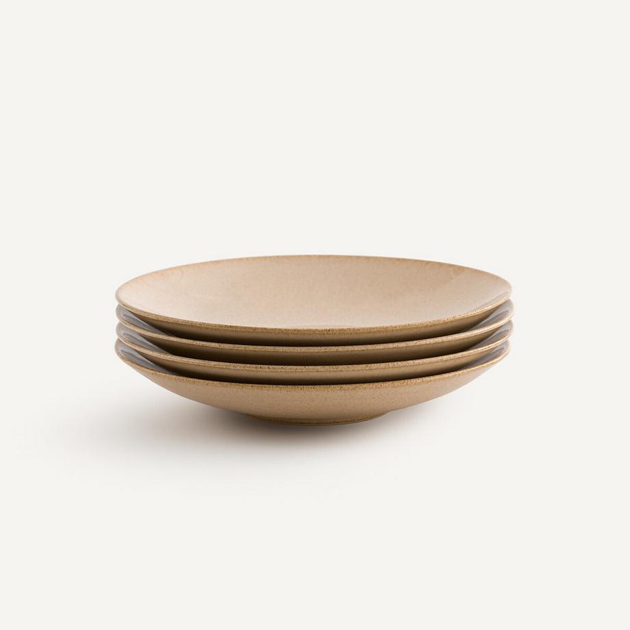 AM.PM Lot de 4 assiettes à dessert en grès émaillé  