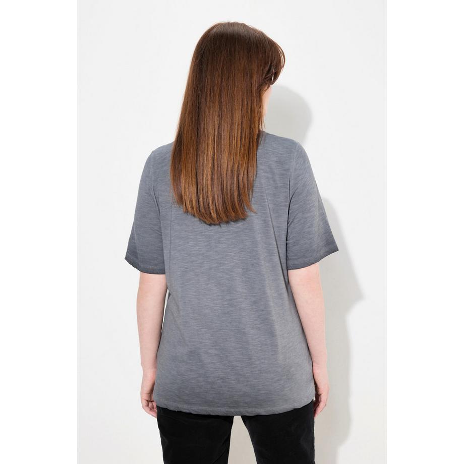 Ulla Popken T-shirt Classic Col Rond Manches Courtes Motif Bottes  