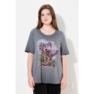 T-shirt coupe Classic. Motif bottes. Col rond et manches courtes.