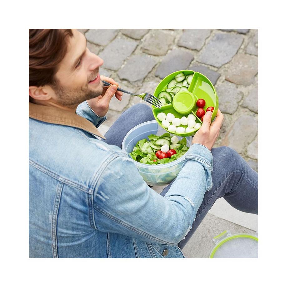 emsa  Clip+Go (Salatbox, 2.6 l, Grün) 