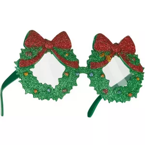 Spassbrille Weihnachtskranz mit Schleife