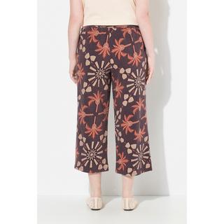 Ulla Popken Palmier Jacquard Jambes Larges Culotte avec Taille Élastique  