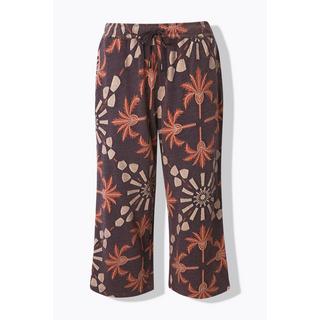 Ulla Popken Palmier Jacquard Jambes Larges Culotte avec Taille Élastique  