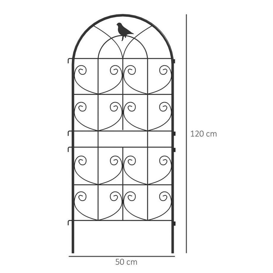Northio Rankgitter Metall 2er Set zum Stecken rostfrei Rankhilfe mit Vogeldesign für Kletterpflanzen 50x120 cm Spalier für Zimmerpflanzen Pflanzenspalier für Tomaten Blumen Kletterpflanzen Schwarz Aosom  