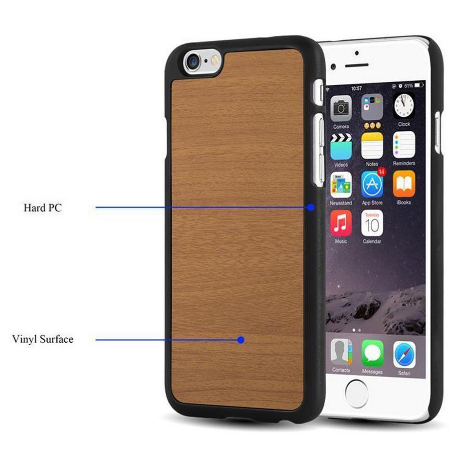 Cadorabo  Housse compatible avec Apple iPhone 6 PLUS / 6S PLUS - Hard Case Coque de protection en bois contre les rayures et les chocs 