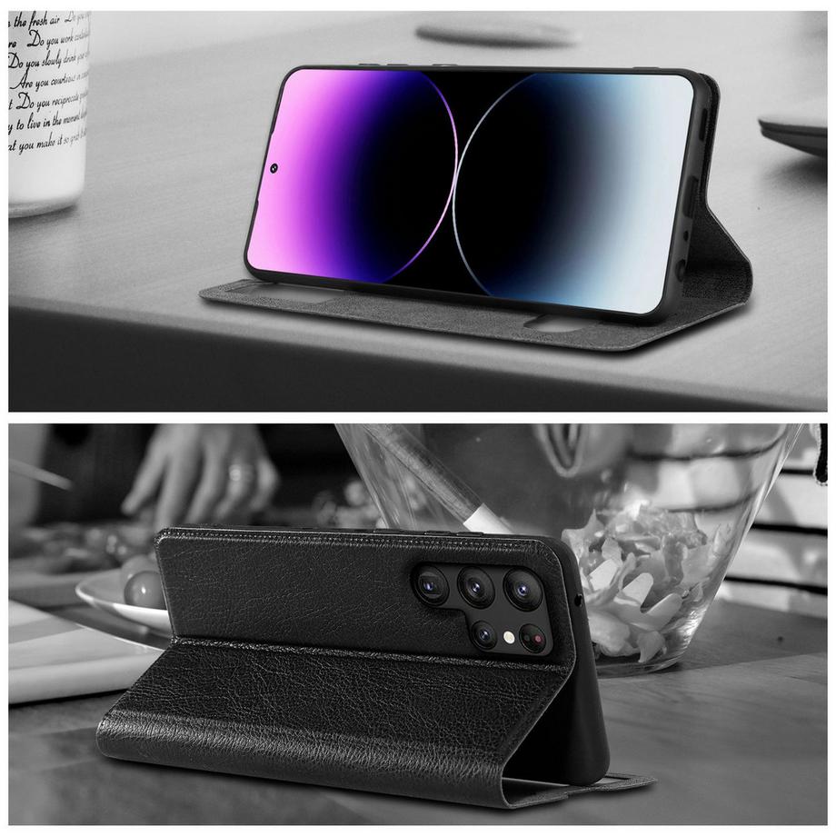 Cadorabo  Housse compatible avec Samsung Galaxy S22 ULTRA - Coque de protection avec fermeture magnétique, fonction de support et 2 fenêtres de visualisation 