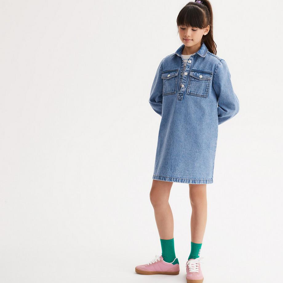 Robe en jean à manches longues