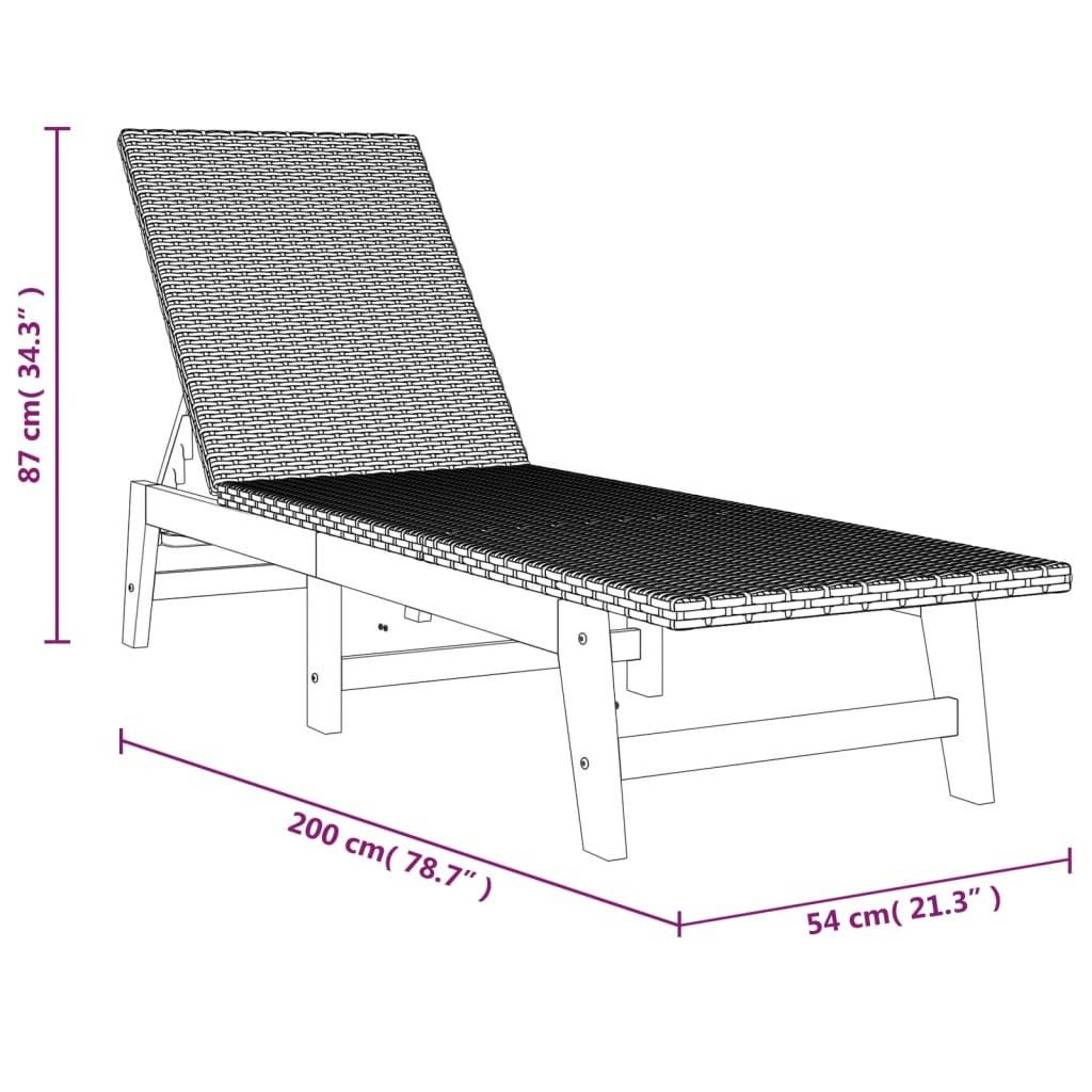 VidaXL Chaise longue bois  