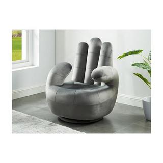 Vente-unique Fauteuil main pivotant CATCHY en velours  