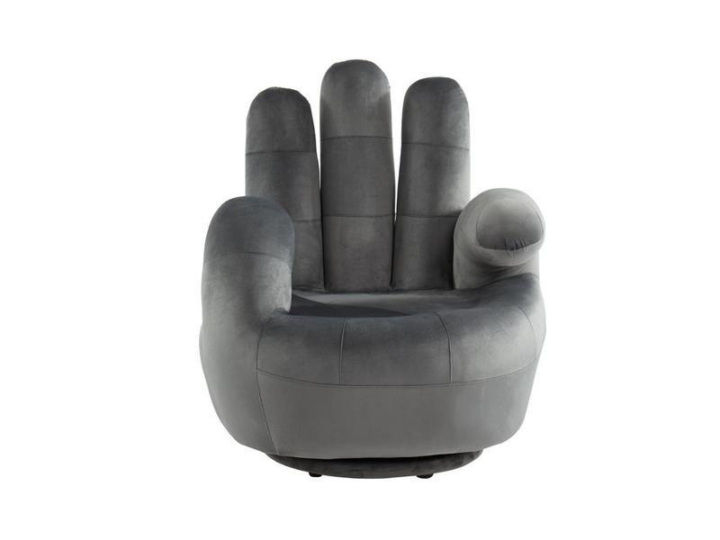 Vente-unique Fauteuil main pivotant CATCHY en velours  