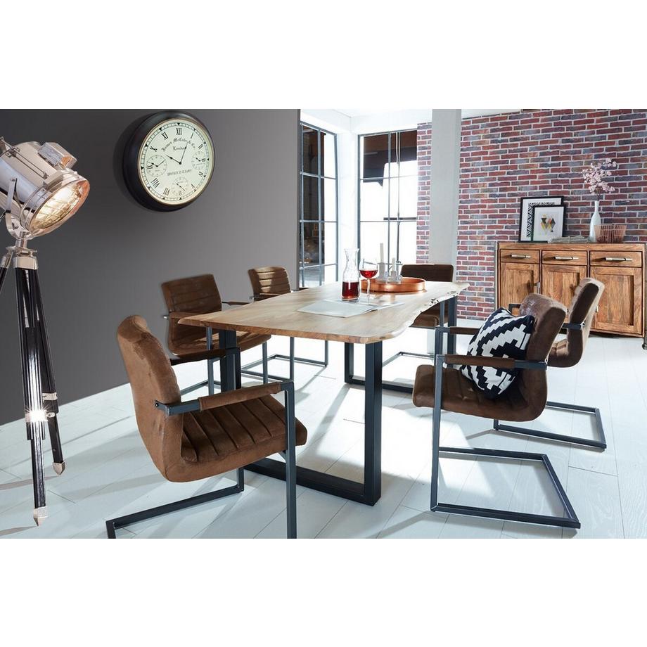 mutoni Table de salle à manger Unikat noir 140x80x2.6  