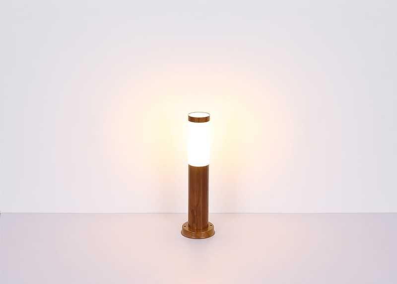 mutoni Lampada da esterno Boston inox 1xE27 effetto legno opale 8x8x41  