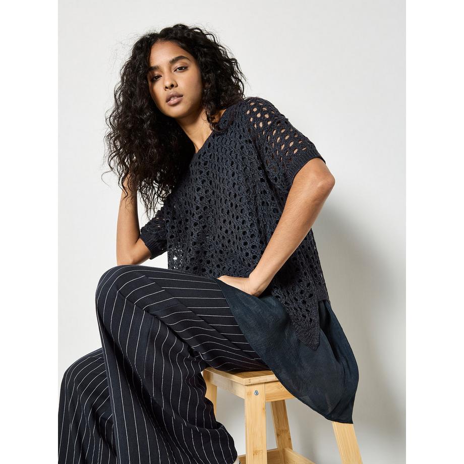 APRICOT Top tunica in maglia a rete  