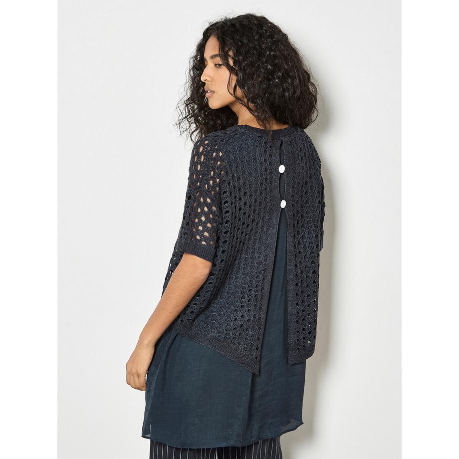 APRICOT Top tunica in maglia a rete  