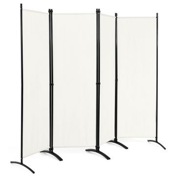 Schermo divisorio pieghevole per la privacy in 4 pezzi per l'home office 220 x 51 x 173 cm bianco