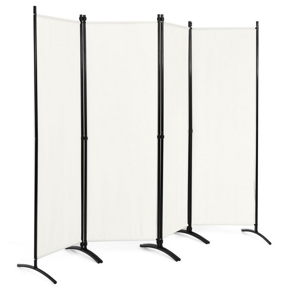 Northio Schermo divisorio pieghevole per la privacy in 4 pezzi per l'home office 220 x 51 x 173 cm bianco  