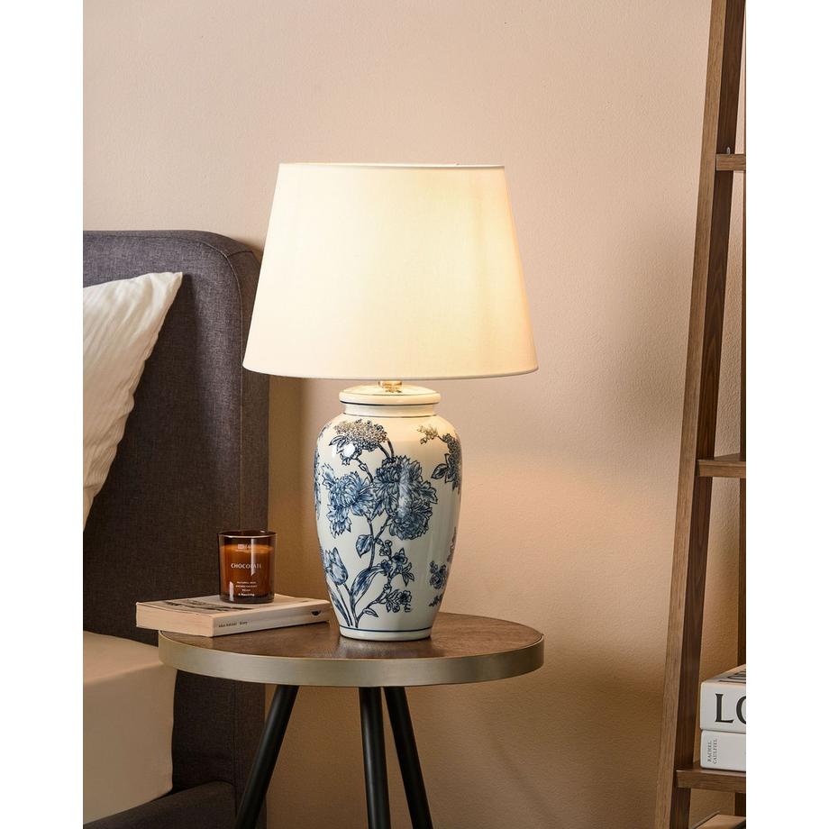 Beliani Lampe à poser en Porcelaine Méditerranéen BELUSO  