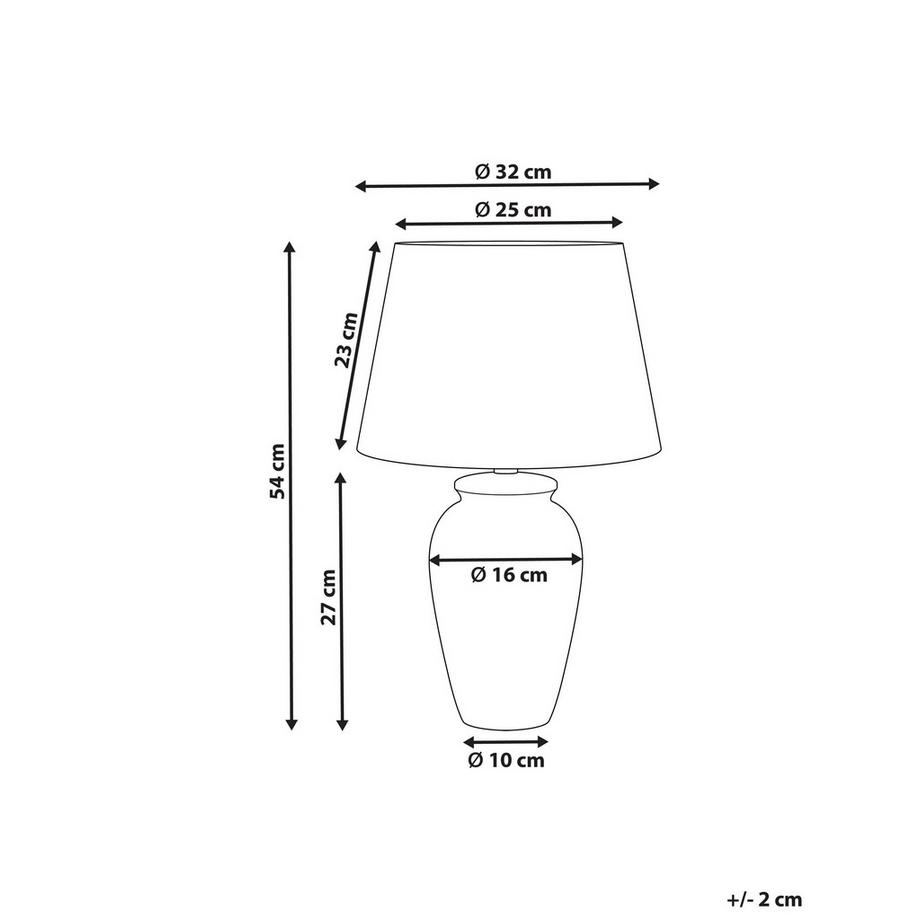 Beliani Lampe à poser en Porcelaine Méditerranéen BELUSO  