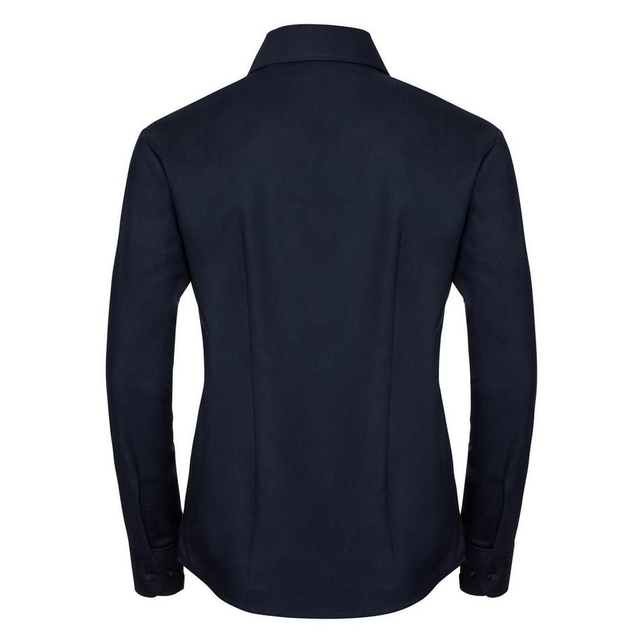 Russell Collection Easy Care Oxford Langarmbluse  