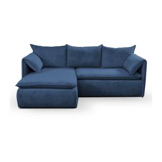 PASCAL MORABITO Canapé d'angle conible en velours côtelé marine TEODORA de PASCAL MORABITO Angle gauche  