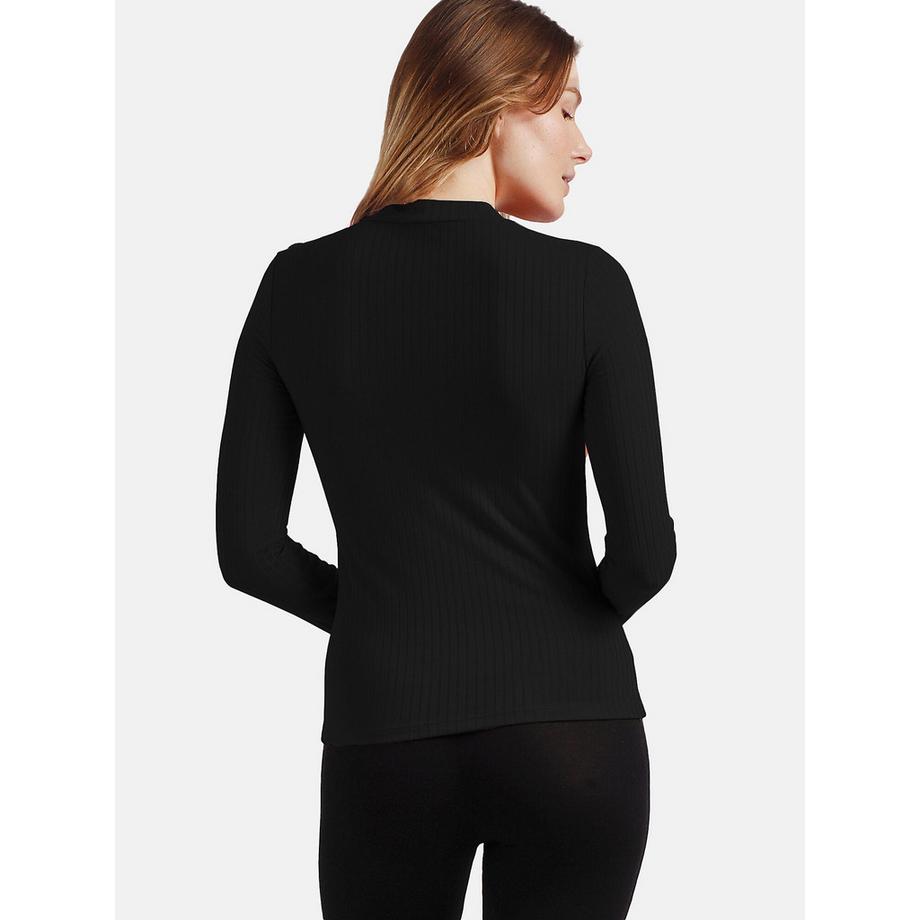 Admas Perkins Top Maniche Lunghe Collo Alto  