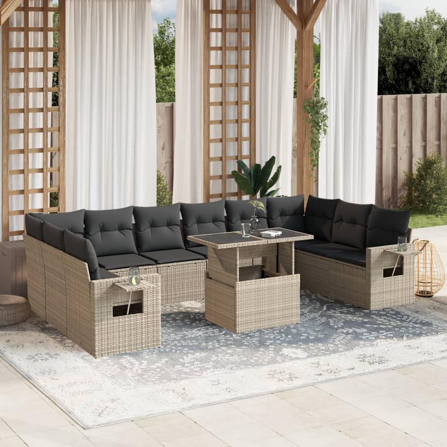 VidaXL Ensemble de canapés de jardin rotin synthétique  