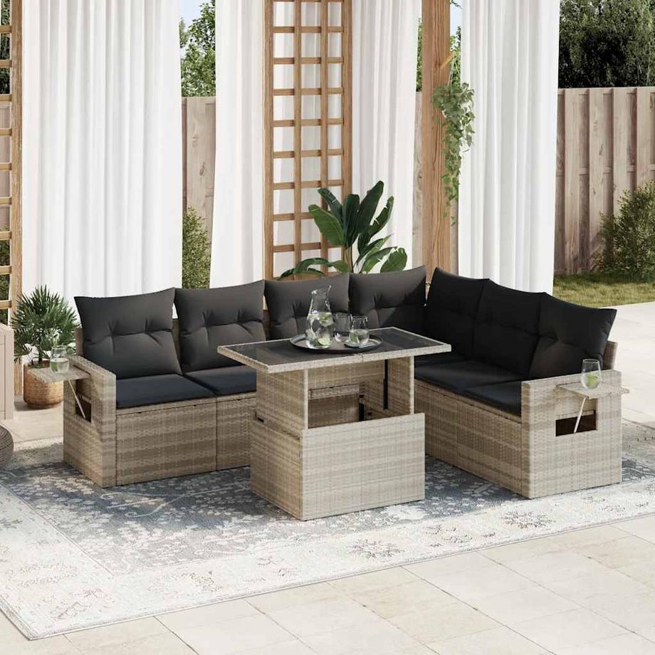 VidaXL set di divani da giardino Polirattan  