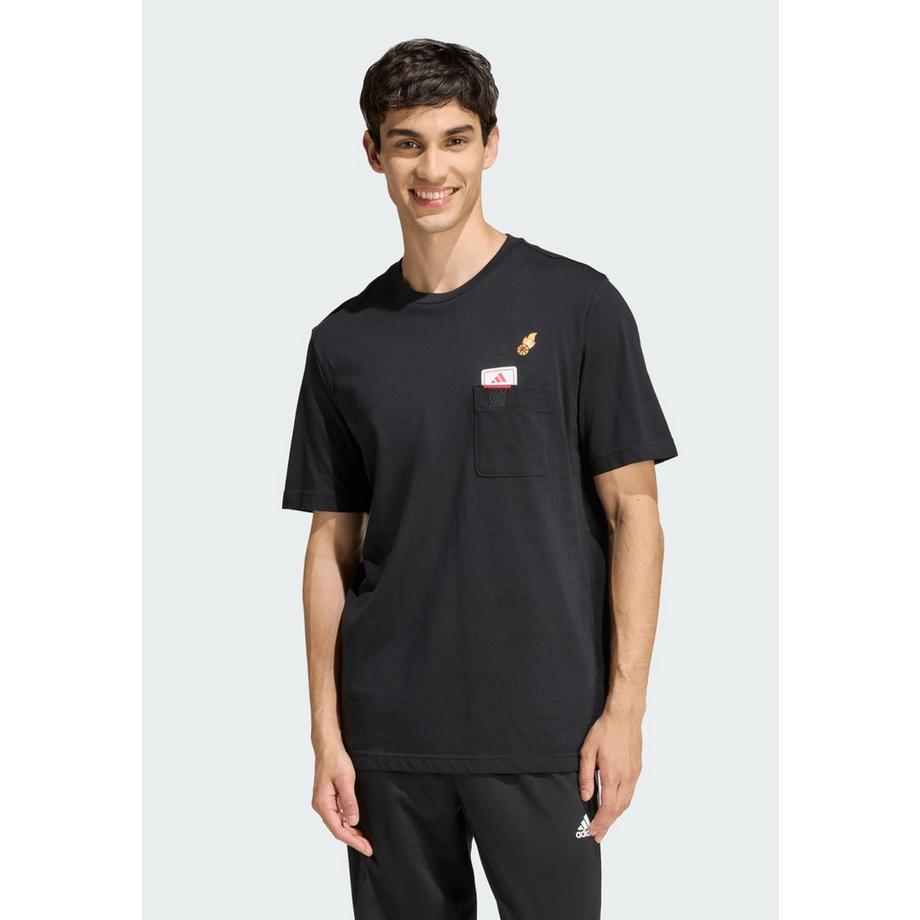 adidas Mini Embroidery Basketball Graphic T-Shirt  