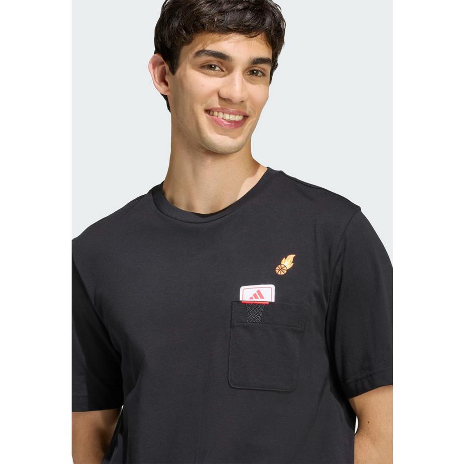 adidas Mini Embroidery Basketball Graphic T-Shirt  