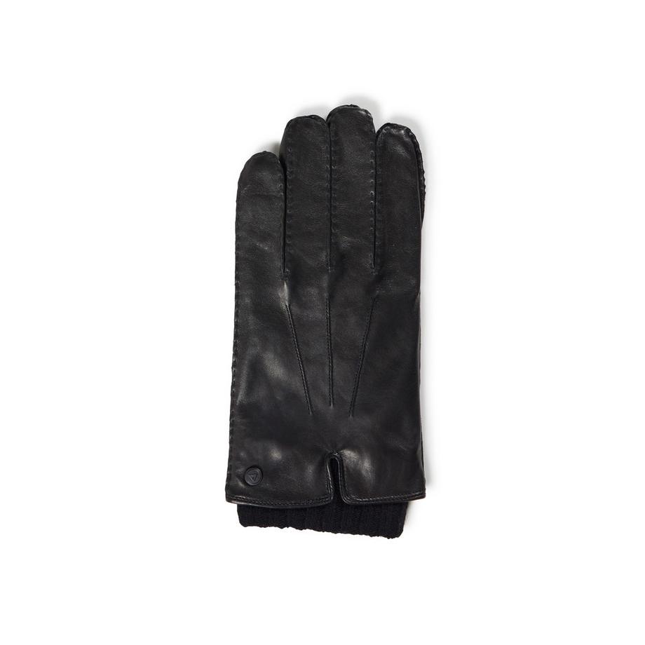 CASH-MERE.CH Gants en cuir à doublure allongée et fonction écran tactile  