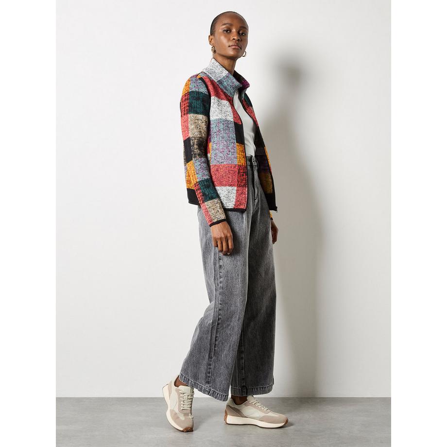 APRICOT Veste en polaire à carreaux colorés  