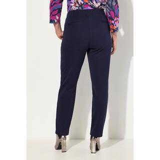 Ulla Popken  Pantalon carotte en jersey point de Rome, passepoil et taille élastique 