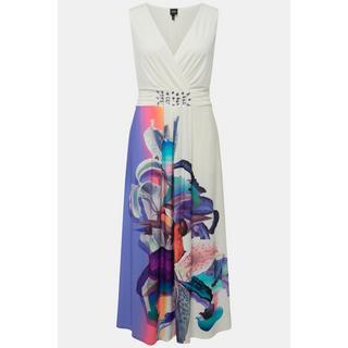 Ulla Popken Robe Maxi Effet Cache-cœur Ligne A Sans Manches Col V  