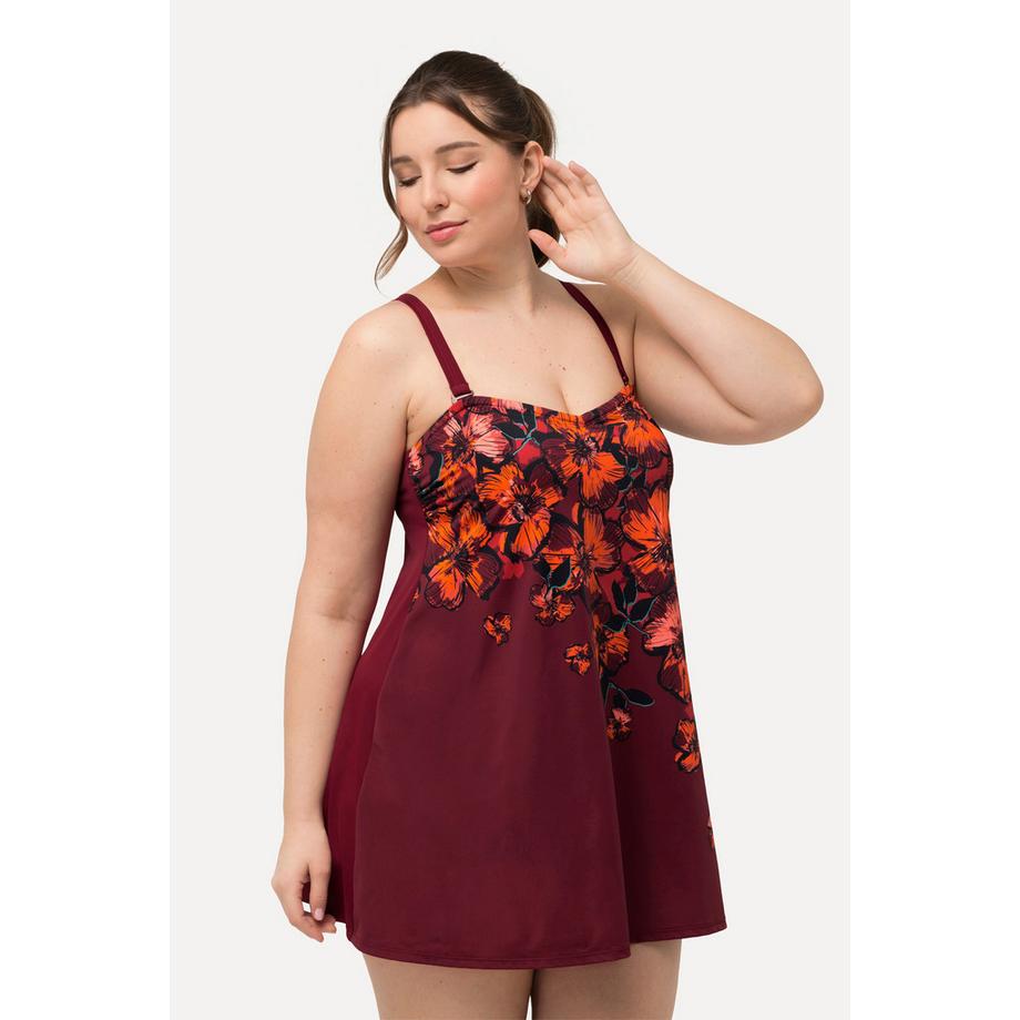 Ulla Popken Badekleid Blüten Softcups Träger verstellbar  