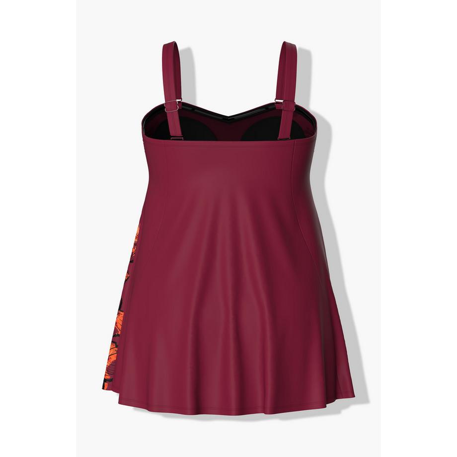 Ulla Popken Badekleid Blüten Softcups Träger verstellbar  