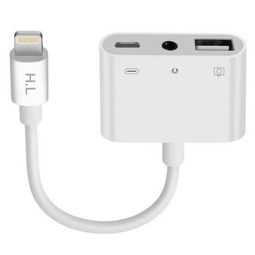 USB / iPhone / 3.5mm Klinke Adapter Weiß