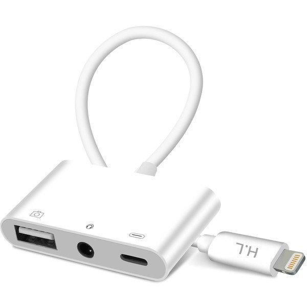 Avizar  USB / iPhone / 3.5mm Klinke Adapter Weiß 