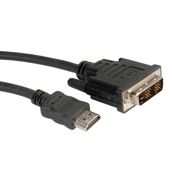 Roline  ROLINE Câble de raccordement pour écran DVI (18+1) M /HDMI M 1,0m 