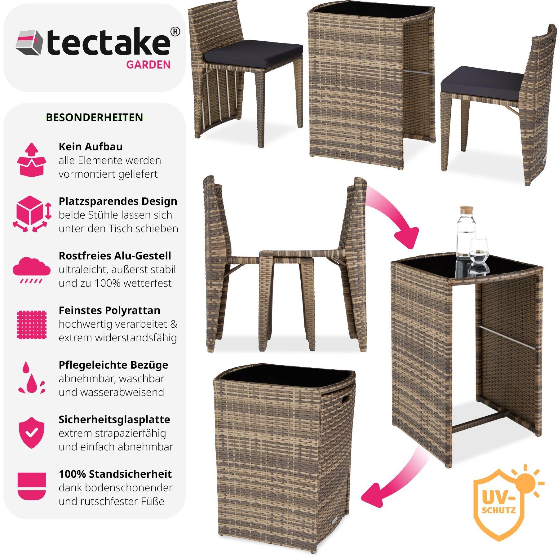 Tectake Aluminium Rattanset Bistro Hamburg  