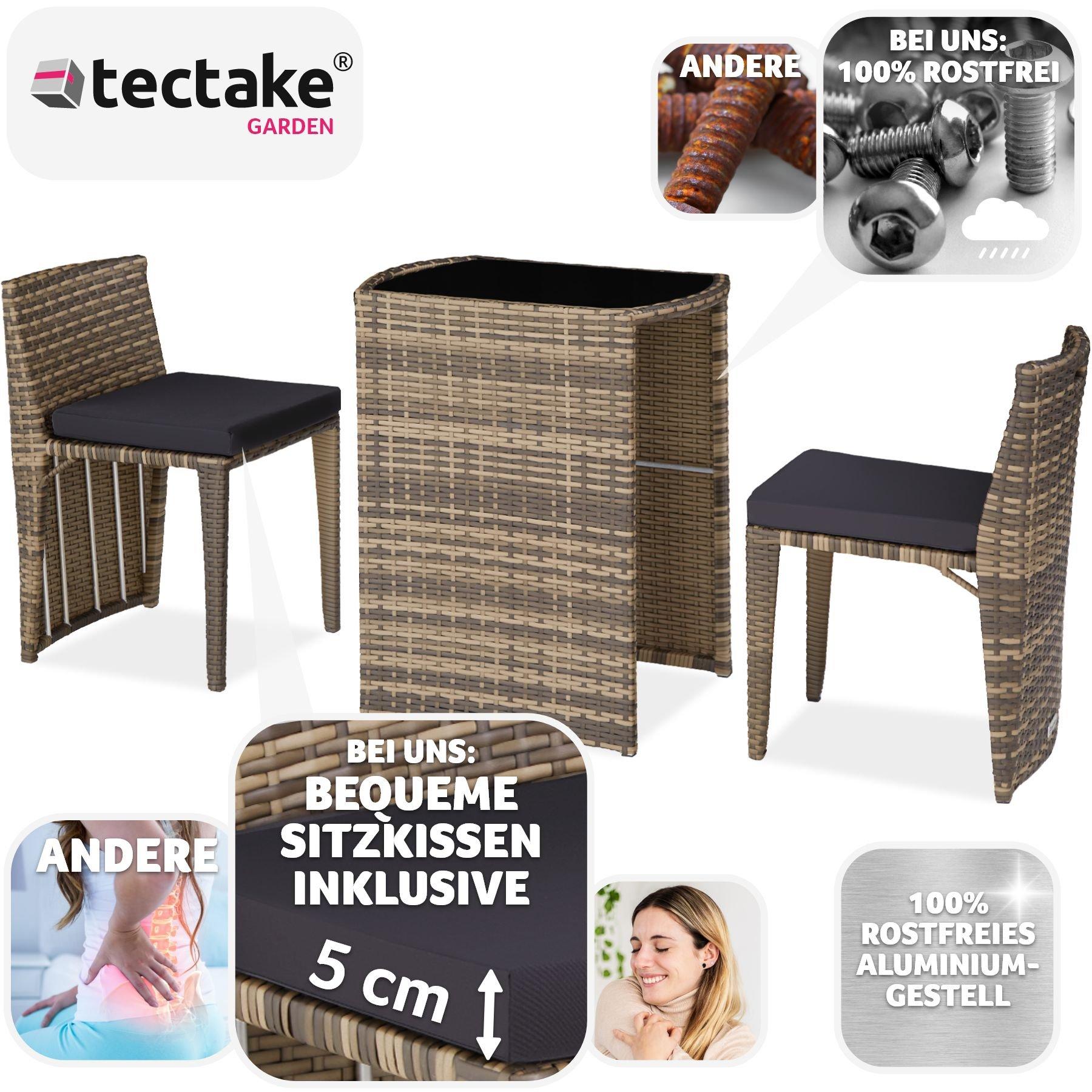 Tectake Aluminium Rattanset Bistro Hamburg  