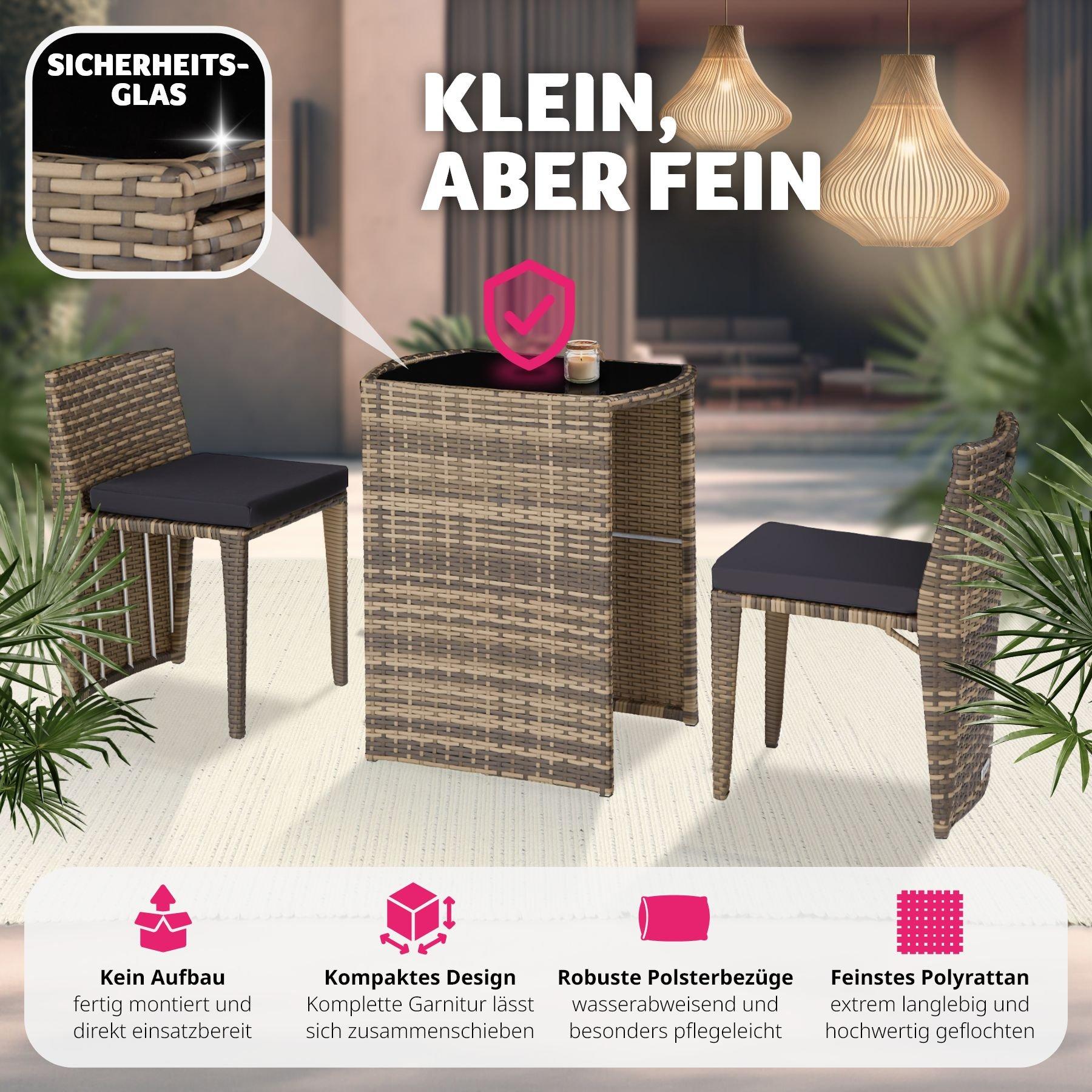 Tectake Aluminium Rattanset Bistro Hamburg  