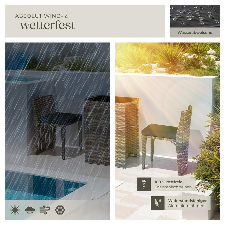 Tectake Set in rattan  Amburgo  con telaio in alluminio  