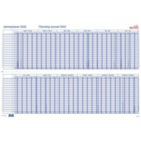 Berec BEREC Jahresplan 90x60cm B 5702/22 2022, blau  