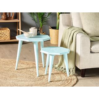 Beliani Beistelltisch 2er Set aus MDF-Platte Retro KANRI  