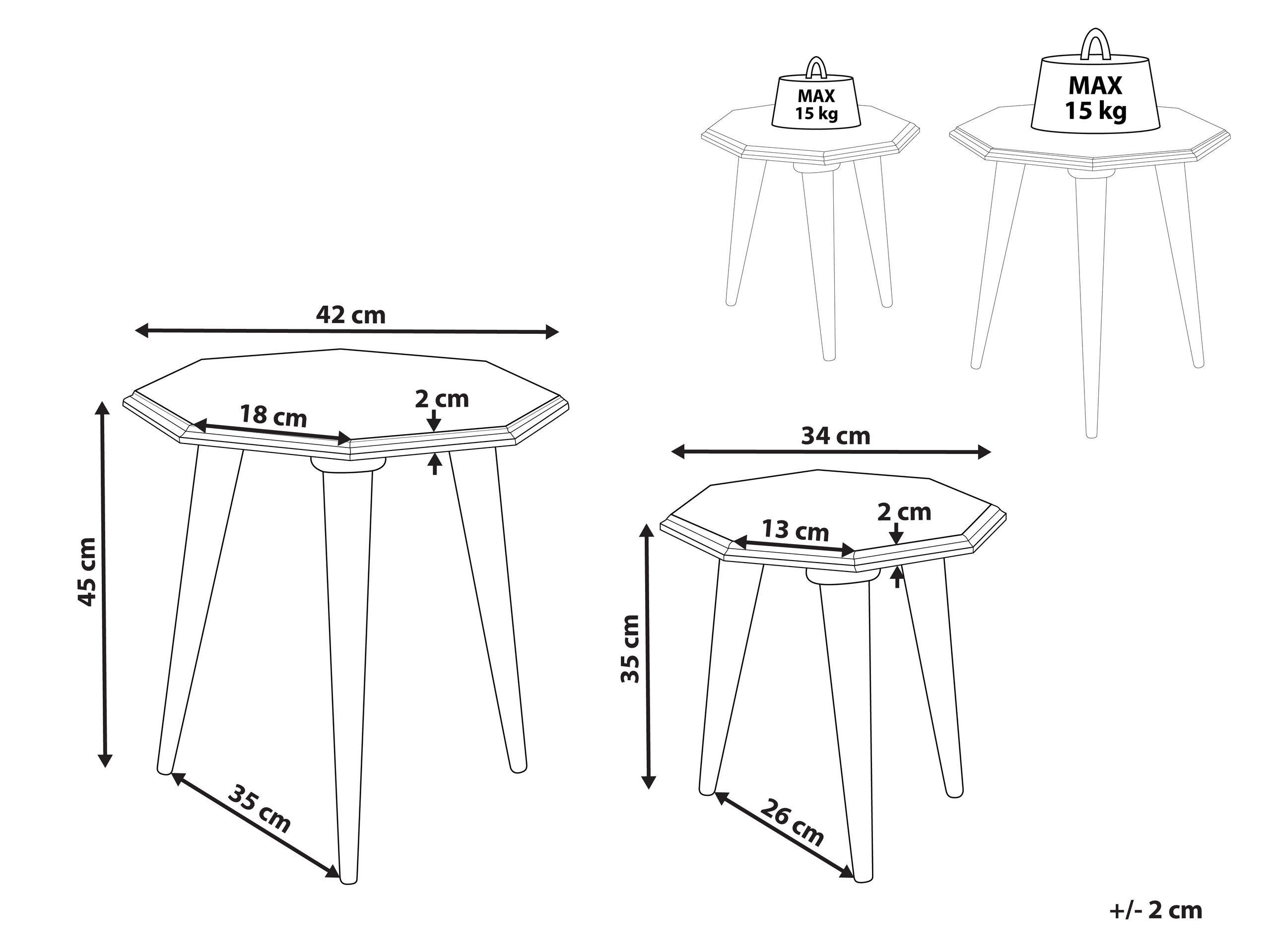 Beliani Beistelltisch 2er Set aus MDF-Platte Retro KANRI  