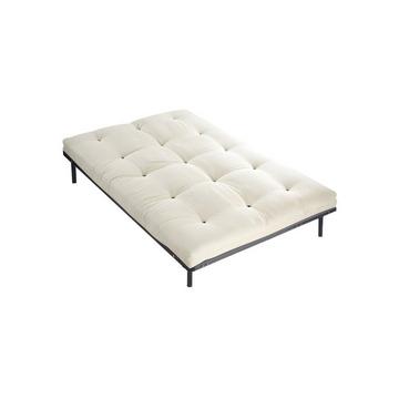 Ensemble cadre à  lattes + futon100% COTON SHIVA de DREAMEA Ecru