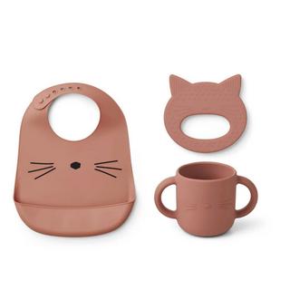 Liewood  LIEWOOD - Kinder Geschirrset Carol Cat Silikon dark rose 